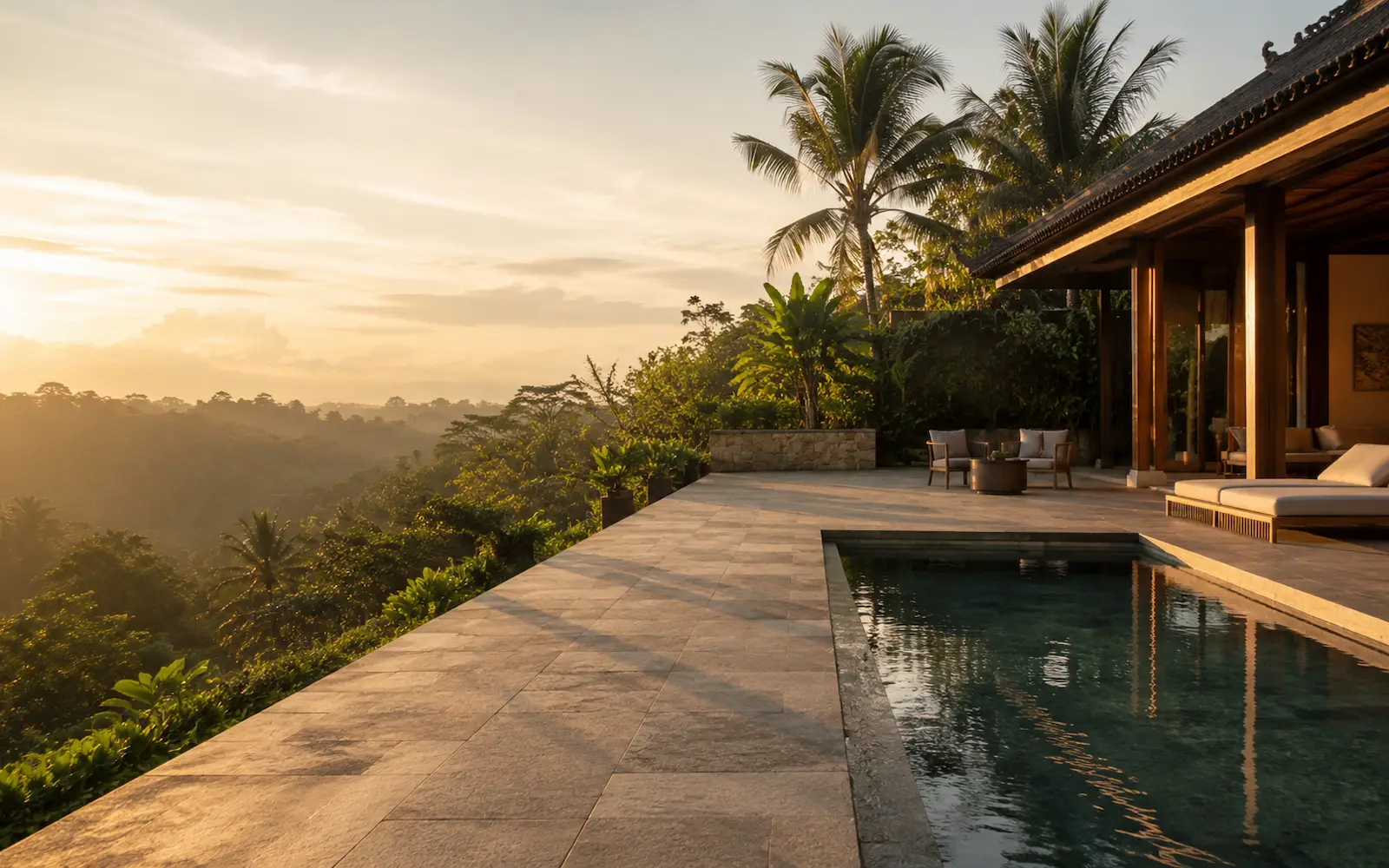 Premium exterior care Bali for luxury villa pool deck and tropical hospitality property